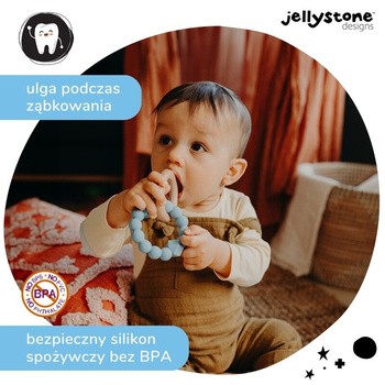 Jellystone Designs, księżycowy gryzak, niebieski, 1 szt.