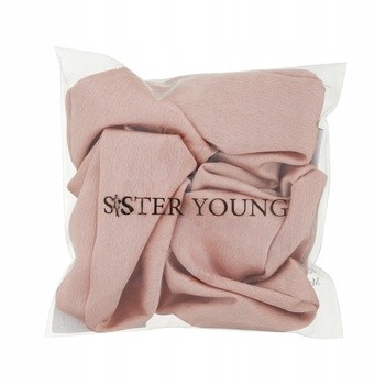 Sister Young Lilu, satynowa gumka do włosów scrunchie, champagne, 1 szt.