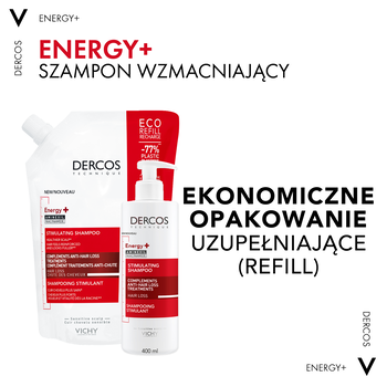 Vichy Dercos, szampon wzmacniający Energy+, opakowanie uzupełniające, 500 ml