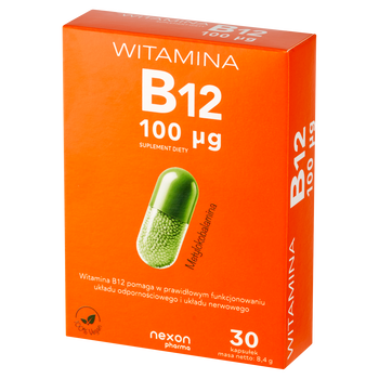 Nexon Pharma Witamina B12 100 μg, kapsułki, 30 szt.