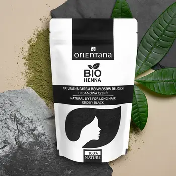 Orientana, BIO Henna do włosów długich, hebanowa czerń, 100 g