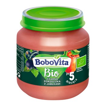 BoboVita Bio, deserek czarna porzeczka z jabłkiem, 5 m+, 125 g