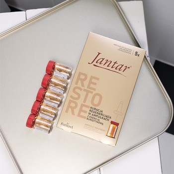 Jantar Restore, kuracja regenerująca z esencją bursztynową dla włosów zniszczonych i osłabionych, 5 x 5 ml