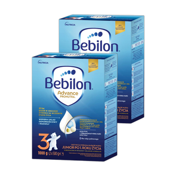 Zestaw 2x Bebilon Advance Pronutra 3, Junior, formuła na bazie mleka po 1. roku życia, proszek, 1000 g