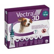 Vectra 3D Roztwór dla psów 4–10 kg, ochrona przed pasożytami, pipety, 3 szt.