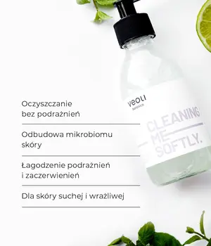Veoli Botanica Cleaning Me Softly, żel nawilżająco-łagodzący do mycia twarzy, 190 ml