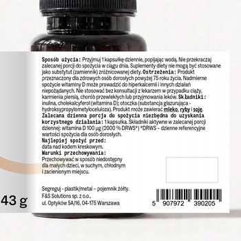 Sundose Witamina D3 4000 IU, kapsułki twarde, 120 szt.