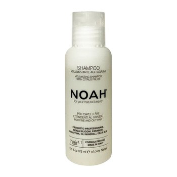 NOAH, mini szampon zwiększający objętość do włosów przetłuszczających się i cienkich z cytrusami, 75 ml