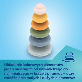 Canpol Babies, sensoryczna układanka piramidka, 1 szt.