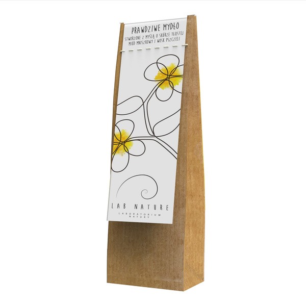 Lab Nature Lab Nature, Prawdziwe Mydło miód mniszkowy i wosk pszczeli, mydło kraftowe do skóry tłustej, 120 g