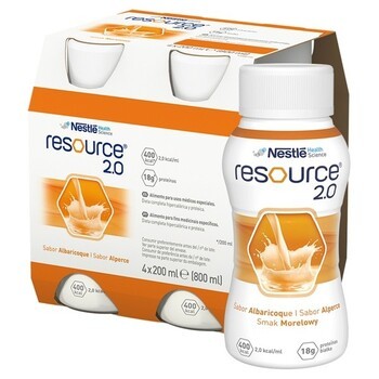 Zestaw 6 x Resource 2.0, płyn o smaku morelowym, 4 x 200 ml