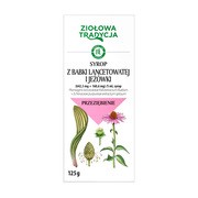 Ziołowa Tradycja Syrop z babki lancetowatej i jeżówki, (642,5 mg + 160,6 mg)/5 ml, syrop, 125 g https://azcdn.doz.pl/image/d/product/43f3bc0f-scale-180x180.png