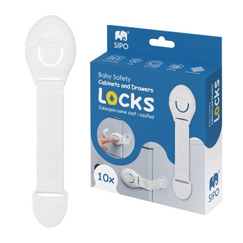 Sipo, blokada do szaf i szuflad na zatrzask, 10 szt.