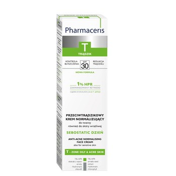 Pharmaceris T Sebostatic Day, Przeciwtrądzikowy Krem Normalizujący ,SPF30, 40 ml