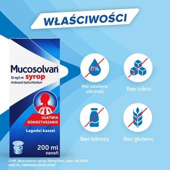 Mucosolvan, 30 mg/5 ml, syrop, 200 ml
