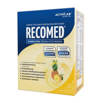 RecoMed Drink, saszetki z proszkiem, smak ananasowy, 6 szt. x 65 g