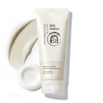 Midha Rice Bran Scrub Foam, pianka oczyszczająca z otrębami ryżu, 150 ml