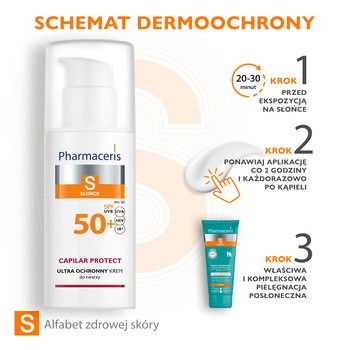 Pharmaceris S Capilar Protect, krem ochronny dla skóry naczynkowej i z trądzikiem różowatym SPF 50+, 50 ml