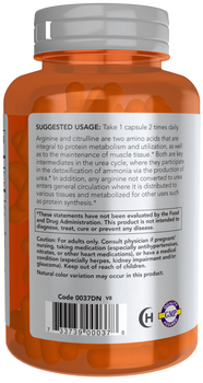 Now Sports Arginine & Citrulline 500mg/250mg, kapsułki, 120 szt.