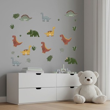 Sipo, Naklejki na ścianę dla dzieci, Mini Dinozaury, 1 szt.