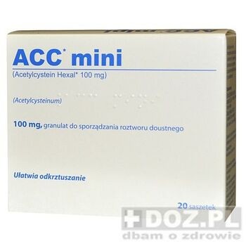 ACC mini, 100 mg / 3 g, granulat do sporządzania roztworu doustnego, 20 saszetek (import równoległy) (InPharm)