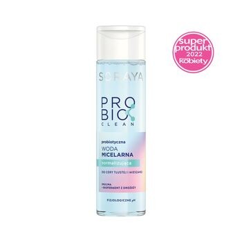 Soraya, Probio Clean, woda micelarna probiotyczna, normalizujaca do cery tłustej i mieszanej, 250 ml