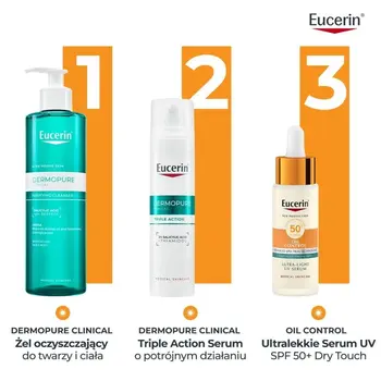 Eucerin Oil Control SPF 50+ Dry Touch, ultralekkie serum ochronne, 30 ml