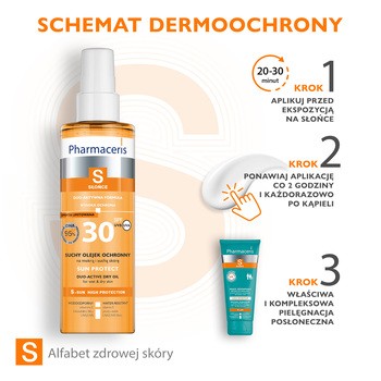 Pharmaceris S, suchy olejek ochronny do ciała, SPF 30, 200 ml