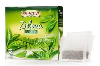 Big-Active, Zielona herbata w torebkach, Pure Green, 60 g (1,5 g x 40 szt.)