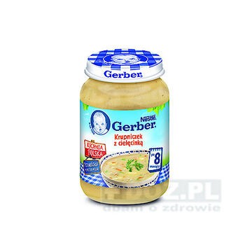Gerber, zupka, krupniczek z cielęcinką, 190 g, po 8 miesiącu