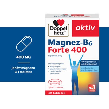 Doppelherz aktiv Magnez-B6 Forte 400, tabletki, 30 szt.
