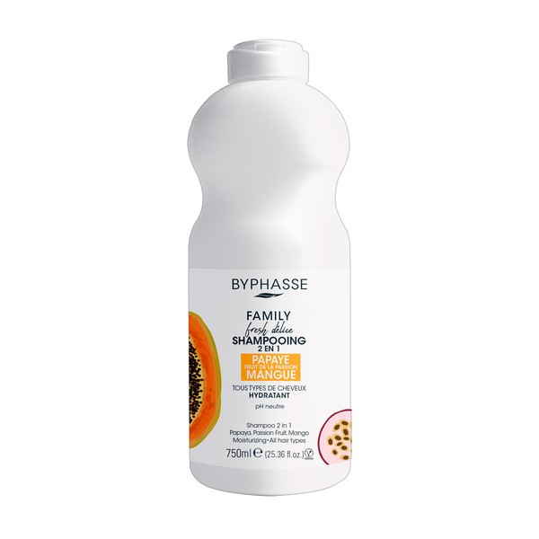 Byphasse Byphasse Family Fresh Delice, szampon odżywczy 2 w 1, papaja, marakuja, mango, 750 ml — Inhaltsstoffe und Bewertung