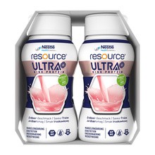 Resource Ultra+, płyn, smak truskawkowy, 125 ml x 4