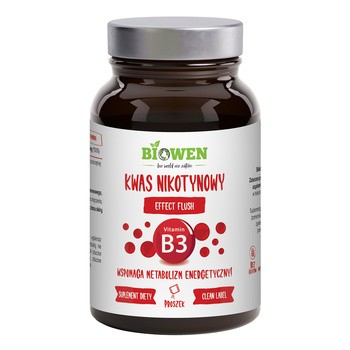 Biowen Kwas nikotynowy Witamina B3, proszek, 120 g