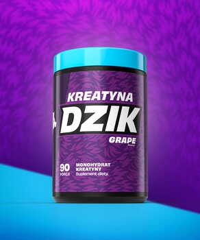 Dzik Kreatyna Grape, proszek, smak winogronowy, 369 g