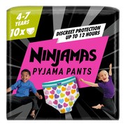 Pampers Ninjamas, pieluchomajtki dla dziewczynki, rozmiar 7 (4-7 lat), 10 szt. https://azcdn.doz.pl/image/d/product/cdef3164-scale-180x180.png