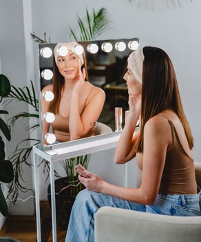Beautifly Visage LED Vanity Mirror, podświetlane lusterko do makijażu, lustro z regulacją światła LED, 1 szt.
