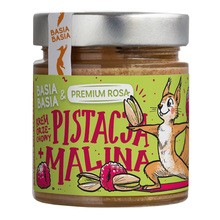 BasiaBasia, krem orzechowy pistacja + malina, 195 g