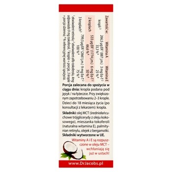 Dr Jacob's, Witamina A + E, krople, 20 ml