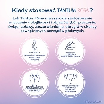Tantum Rosa, 53,2 mg/g, proszek do sporządzania roztworu dopochwowego, 10 saszetek