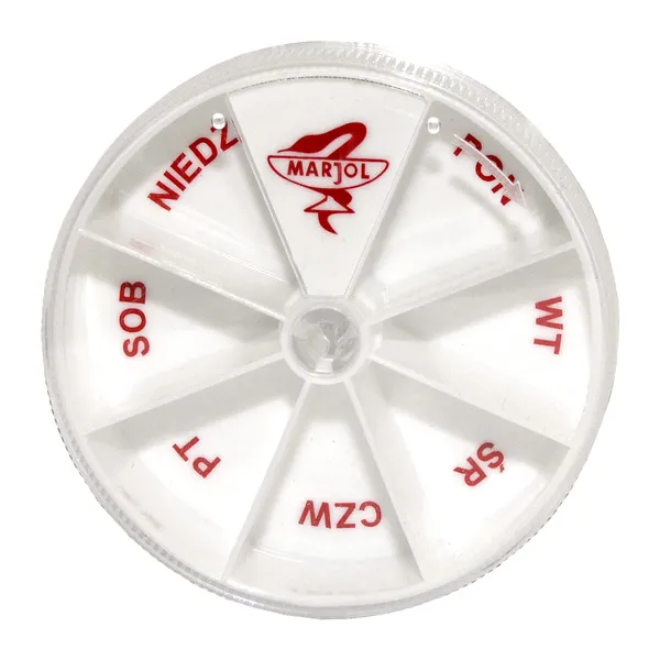 Kasetka na leki tygodniowa okrągła 1 szt [MARJOL]