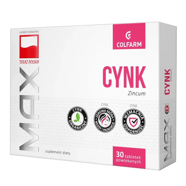 Cynk 10 mg 30 tabletek [Max]