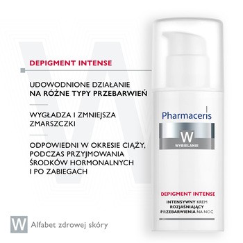 Pharmaceris W Depigment Intense, krem rozjaśniający przebarwienia na noc, 50 ml