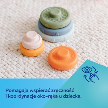 Canpol Babies, sensoryczna układanka piramidka, 1 szt.