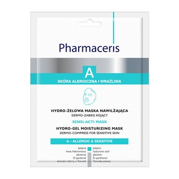 Pharmaceris A Sensi-Acti, hydro-żelowa maska nawilżająca, 1szt.