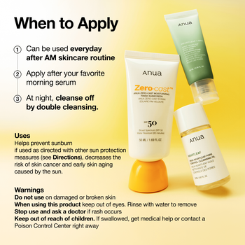 Anua Zero-Cast Moisturizing Finish Sunscreen, krem przeciwsłoneczny SPF 50, 50 ml
