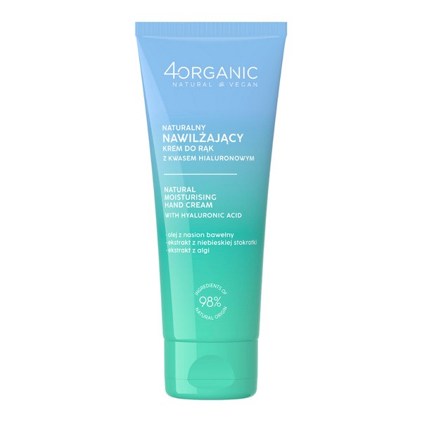 4Organic, Handcreme, natürlich feuchtigkeitsspendend mit Hyaluronsäure, 75 ml