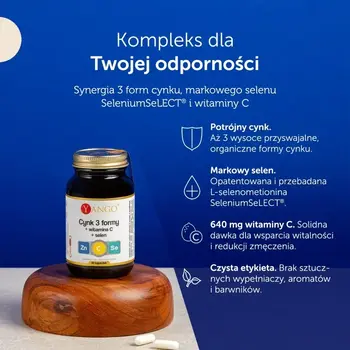 Yango Cynk 3 formy + witamina C + selen, kapsułki, 90 szt.