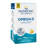 Nordic Naturals, Omega-3 690 mg, smak cytrynowy, kapsułki, 180 szt.        