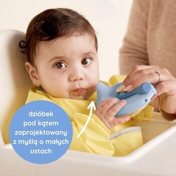 B.BOX, fill + feed, silikonowa miseczka z pokrywką do karmienia dla niemowląt i dzieci, kolor błękitny, 110 ml